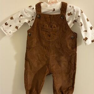 Carter boy Brown Corduroy Kids Overalls 3m boy with shirt #cotton #hunting